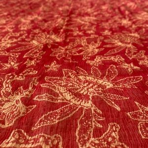 Red Batik Floral Scarf